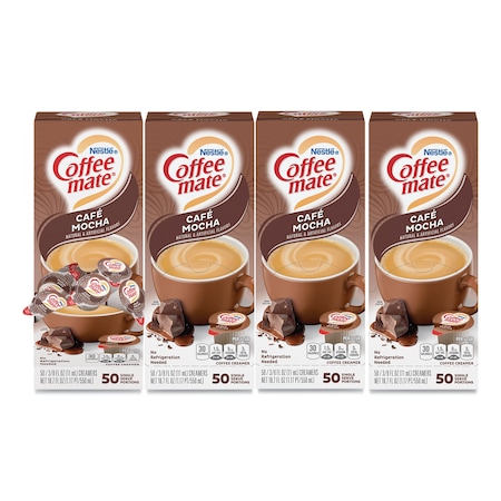 Coffee Mate Liquid Coffee Creamer, Cafe Mocha, 0.38 oz Mini Cups, PK200 35115CT